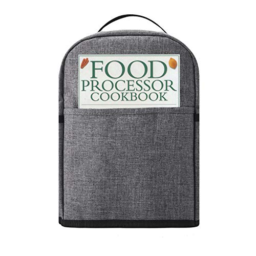BGD-DG Food Processor Cover with Zipper & Open Pockets Kitchen BGD-DG Food Processor Cover with Zipper &amp; Open Pockets Kitchen Appliance Dust Cover with Handle Compatible with Hamilton Beach, Cuisinart, KitchenAid 11-14 Cup, Machine Washable, Dark Gray.