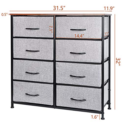 KINWELL Extra Wide Fabric Storage Organizer Clothes Drawer Double Dresser Package deal Dimensions: 31.5 x 11.9 x 32.zero inches
