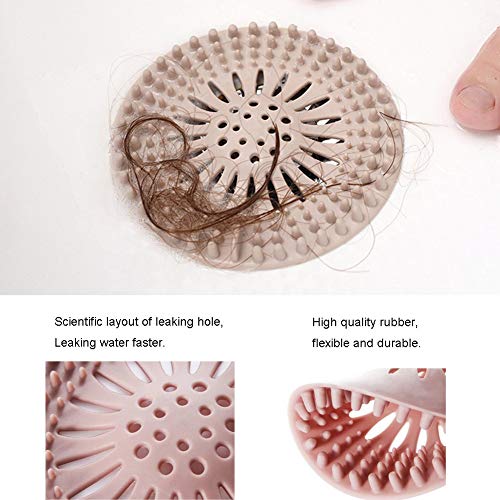 Hair Catcher Durable Silicone Hair Stopper Shower Drain Hair Catcher Durable Silicone Hair Stopper Shower Drain Covers Easy to Install and Clean Suit for Bathroom Bathtub and Kitchen 5 Pack.