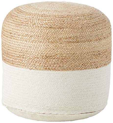 Signature Design by Ashley - Sweed Valley Pouf - Comfortable Pouf & Ottoman - Casual - Natural/White