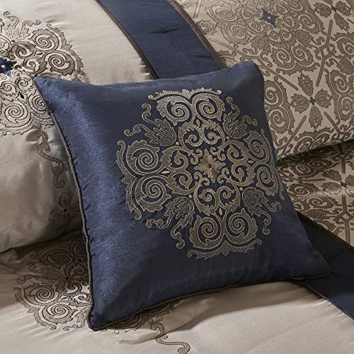 Madison Park Donovan Cal King Size Bag-Taupe Madison Park Donovan Cal King Measurement Bag-Taupe, Navy, Jacquard Sample – 7 Items Bedding Units – Extremely Delicate Microfiber Bed room Comforters.