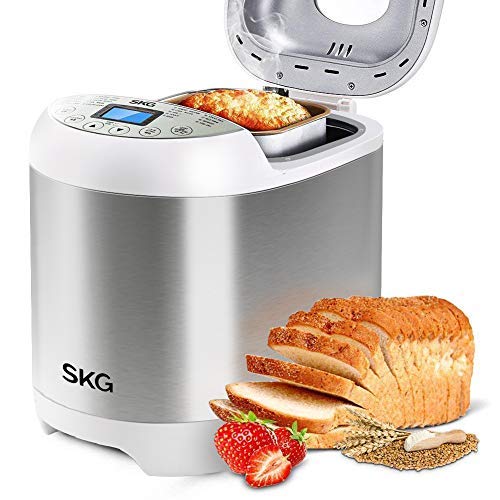 SKG 2LB Automatic Programmable Bread Machine Multifunctional Bread Maker-Silver