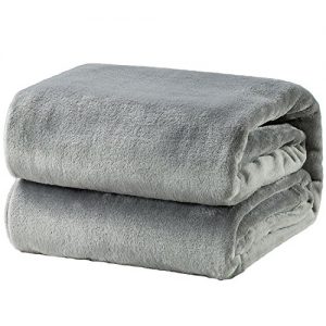 Bedsure Fleece Blanket Queen Size Grey Lightweight Super Soft Cozy Luxury Bed Blanket Microfiber
