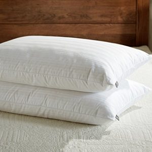 downluxe Goose Feather Down Pillow - Set of 2 Bed Pillows for Sleeping with Premium 100% Cotton Shell,Queen