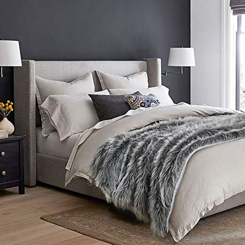 HORIMOTE HOME Luxury Faux Fur Throw Blanket HORIMOTE HOME Luxurious Fake Fur Throw Blanket, Gray and Black Excessive Pile Combined Throw Blanket, Tremendous Heat, Fuzzy, Elegant, Fluffy Ornament Blanket Scarf for Couch, Sofa and Mattress, 60''x 80''.