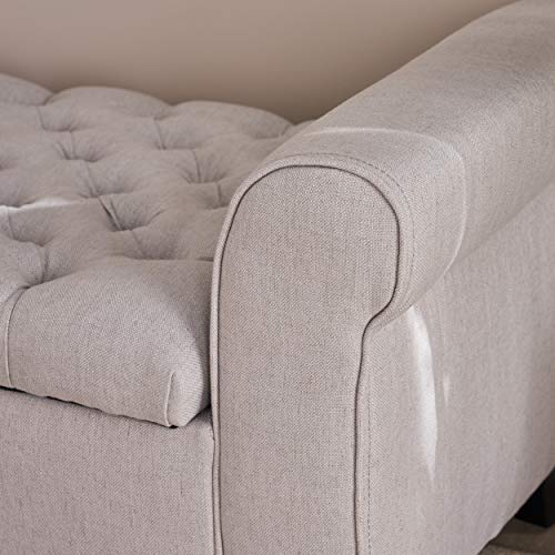 Christopher Knight Home Keiko Fabric Armed Storage Bench Christopher Knight Home Keiko Fabric Armed Storage Bench, Light Grey.