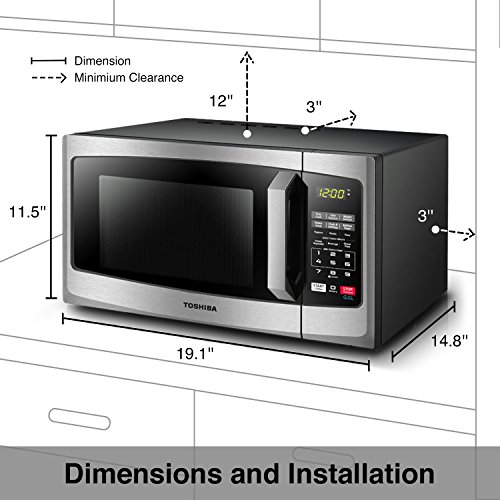Toshiba Microwave Oven - Modern Design with Smart Features Timeless Stainless Steel Design: The Toshiba EM925A5A-SS Microwave Oven combines modern stainless steel aesthetics with a timeless design that complements any kitchen decor. Its sleek exterior dimensions (wdh): 19.215.911.5 inches make it an attractive addition to your countertop. Upgrade your kitchen with the Toshiba EM925A5A-SS Microwave Oven, a stylish and feature-rich appliance that simplifies your cooking tasks. Enjoy the convenience of pre-programmed menus, quick start options, and energy-saving settings, all within a sleek stainless steel design.