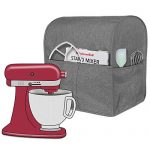 Homai Stand Mixer Cover for 4.5 and 5 Quart KitchenAid Mixer, Cloth Dust Cover with Pocket for Extra Attachments (Gray)