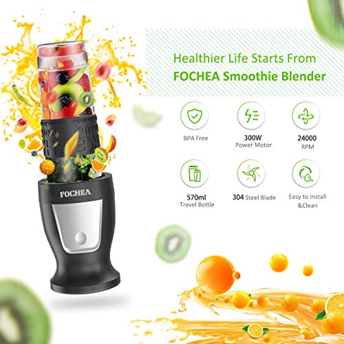 Smoothies Blender/Smoothies Bottle, FOCHEA Personal Blender Smoothies Blender/Smoothies Bottle, FOCHEA Private Blender Single Serve Small Blender for Juice shakes and Smoothies,with 20 OuncesBPA-Free Transportable Blender Bottle and 27 OuncesFood processor.