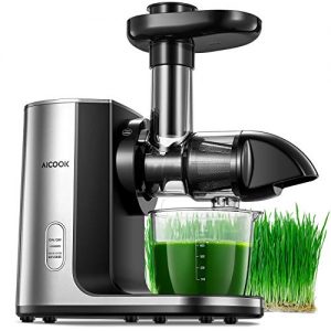 Juicer Machines, Aicook Slow Masticating Juicer Extractor with Upgraded Filter, Higher juicer yield, Easier to Clean Cold Press Juicer for Vegetables and Fruits, Brush and Recipes Included