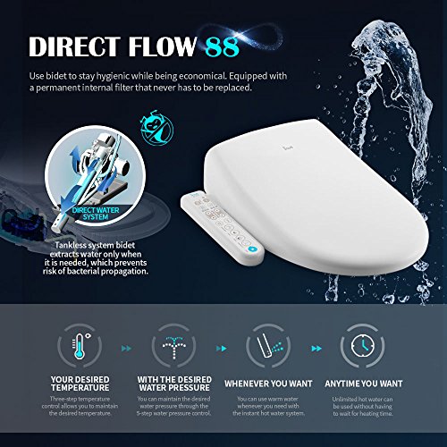 Inus Heated Bidet Toilet Seat, Elongated, Self-Cleaning Stainless Steel Nozzle Inus Heated Bidet Rest room Seat, Elongated, Self-Cleansing Stainless Metal Nozzle, Tankless Direct Movement, Immediate Heating System, Good Contact Panel, Adjustable Heat Water and Youngsters Perform. .