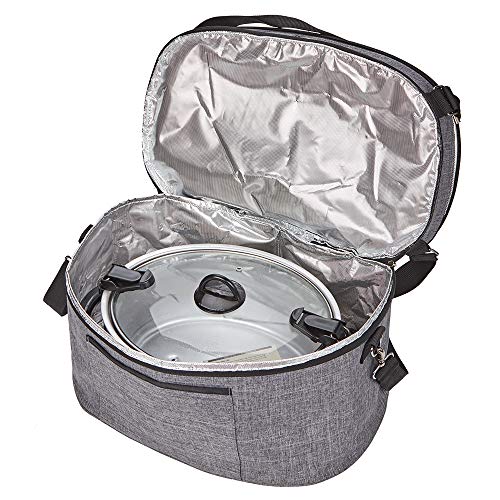 HOMEST Slow Cooker Travel Bag with Easy to Clean Lining HOMEST Slow Cooker Travel Bag with Easy to Clean Lining, Insulated Carrier with Zippered Accessory Pocket, Carry Case Compatible with Crock Pot 6-8 Quart (Patent Design).