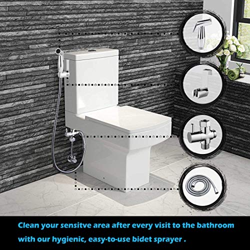 FLPMIX Handheld Bidet Sprayer for Toilet - Can Be Hot and Cold Water FLPMIX Handheld Bidet Sprayer for Rest room - Can Be Sizzling and Chilly Water - Adjustable Strain Management Sprayers Equipment for Rest room, Child Fabric Diaper, Lavatory Cleaner, Pet Bathe, Private Hygiene（Chrome）.