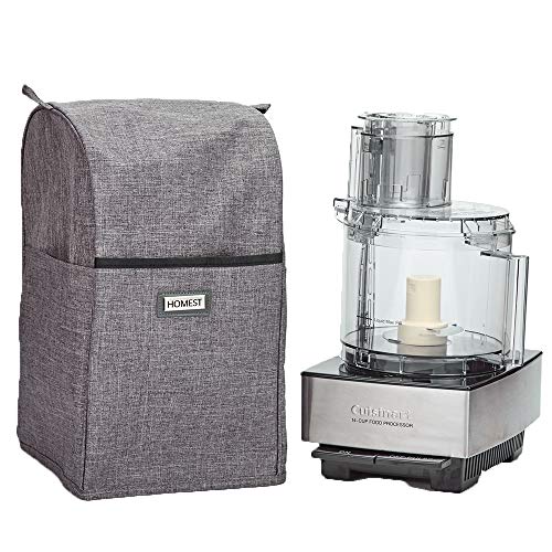 HOMEST Food Processor Dust Cover with Accessory Pockets Compatible with Cuisinart Custom 11-14 Cup, Grey (Dust Cover Only, Patent Pending)