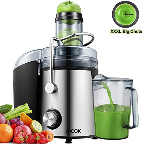 AICOK Juicer Extractor 1000W Centrifugal Juicer Machines Ultra Fast Extract Various Fruit and Vegetable Juice, 75MM Large Feed Chute Easy Clean Juicer with 2 Speed Control,Anti-drip, BPA Free