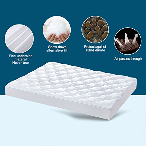 YOUMAKO Full Quilted Fitted Mattress Pad Cover Pillowtop YOUMAKO Full Quilted Fitted Mattress Pad Cowl Pillowtop Overfilled Cooling 8-23 Inch Deep Pocket Mattress Topper with Sonw Down Various.