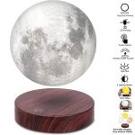 VGAzer Levitating Moon Lamp,Floating and Spinning in Air Freely with Luxury Wooden Base and 3D Printing LED Moon Light 3 Colors,for Unique Gifts,Room Decor,Night Light,Office Desk Tech Toys - 6 Inch