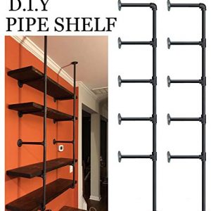 Industrial Retro Wall Mount Iron Pipe Shelf,DIY Open Bookshelf,Hung Bracket,Home Improvement Kitchen Shelves,Tool Utility Shelves, Office Shelves, Bookshelves and bookcases (2Pcs)