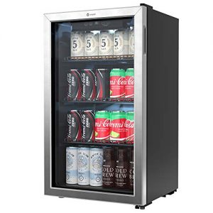 Vremi Beverage Refrigerator and Cooler - 100 to 120 Can Mini Fridge with Glass Door for Soda Beer or Wine - Auto Defrost Drink Dispenser Machine for Office or Bar with Adjustable Removable Shelves