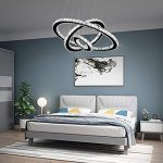 Arxeel Modern Crystal Chandelier, Contemporary Led Ceiling Lights Fixtures Pendant Lighting for Living Room Bedroom Restaurant Porch Dining Room (3 Rings, Dia 27.5"+19.6"+11.8")
