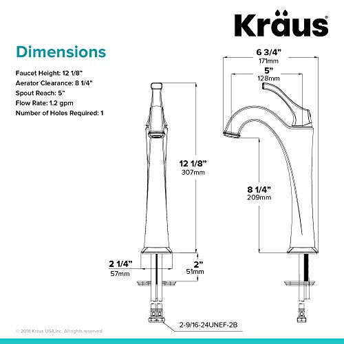 Kraus Arlo Bathroom Faucet, Matte Black Kraus KVF-1200MB Arlo Lavatory Faucet, Matte Black.