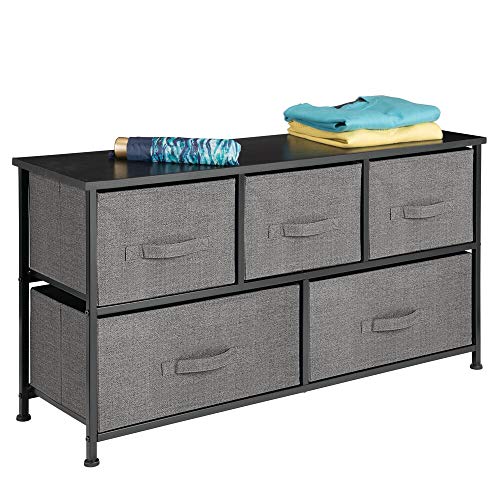 mDesign Extra Wide Dresser Storage Tower - Sturdy Steel Frame Bundle Dimensions: 41.7 x 12.5 x 4.eight inches