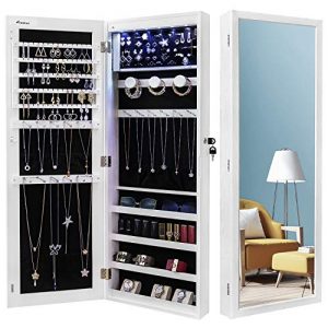 Giantex 15 LED Jewelry Armoire Cabinet with Full Length Mirror