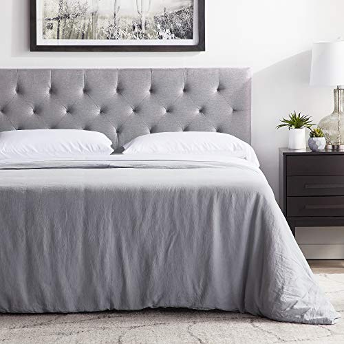 LUCID Mid-Rise Upholstered Headboard - Adjustable Height from 34” to 46”, King/Cal King, Stone