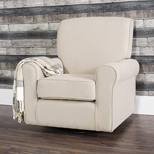 Forever Eclectic by Child Craft Serene Upholstered Swivel Glider Rocker Forever Eclectic by Child Craft Serene Upholstered Swivel Glider Rocker, Flecked Gray (Flecked Tan).