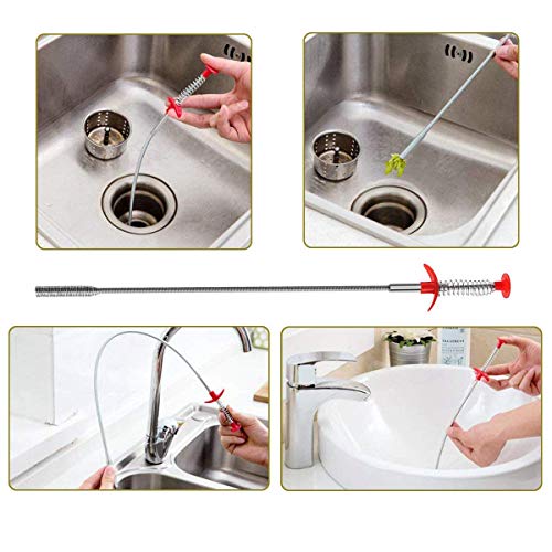 5-in-1 Drain Snake Cleaner and Clog Remover - Your Ultimate Drain Cleaning Solution 5-in-1 Sink Snake Cleaner and Drain Auger—a versatile and eco-friendly tool designed to tackle stubborn clogs in your kitchen sink, bathroom, bathtub, and beyond. Say goodbye to blocked drains and hello to free-flowing pipes! With this multifunctional cleaning tool, you'll have the power to keep your plumbing in tip-top shape without resorting to harmful chemicals. 🚽 Bathroom: Keep your toilet and bathroom sink drains clear from hair, soap scum, and debris. 🛁 Bathtub: Say farewell to slow-draining tubs and enjoy a relaxing soak without the worry of standing water. 🍽️ Kitchen: Prevent food scraps and grease buildup from causing kitchen sink blockages. 🪣 Floor Drains: Ensure efficient drainage in utility rooms, basements, and garages. 🏡 Whole House: Use it anywhere you have a drain, from sinks to floor drains to keep your entire home's plumbing running smoothly.  