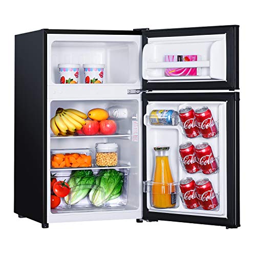 TACKLIFE Compact Refrigerator 3.1 Cu.Ft, 2 Door Mini Fridge TACKLIFE Compact Fridge 3.1 Cu.Ft, 2 Door Mini Fridge with Freezer, Excellent for Workplace, Dorm, House, RV with Adjustable Temperature, Vitality Star Rated, Black-HPBFR310.