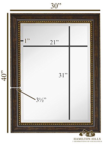NEW Large Embellished Transitional Rectangle Wall Mirror NEW Giant Embellished Transitional Rectangle Wall Mirror | Luxurious Designer Accented Body | Strong Beveled Glass| Made In USA | Self-importance, Bed room, or Toilet | Hangs Horizontal or Vertical 30" x 40".