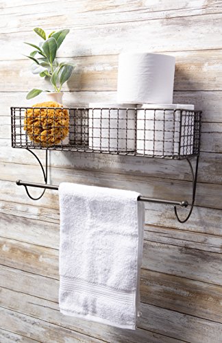 Home Traditions Rustic Metal Wall Mount Shelf with Towel Bar Package deal Dimensions: 17.zero x 5.5 x 9.9 inches