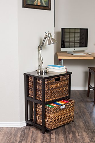 BirdRock Home Abaca 2 Tier File Cubby Cabinet BirdRock Home Abaca 2 Tier File Cubby Cabinet - Vertical Storage Furniture - 2 Drawers - Office Décor - Home Decorative Box Filing - Natural Wood - Delivered Fully Assembled - Hanging Letter and Legal.