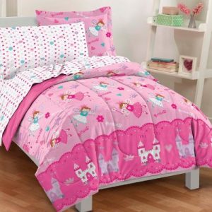Dream Factory Magical Princess Ultra Soft Microfiber Girls Comforter Set, Pink, Twin