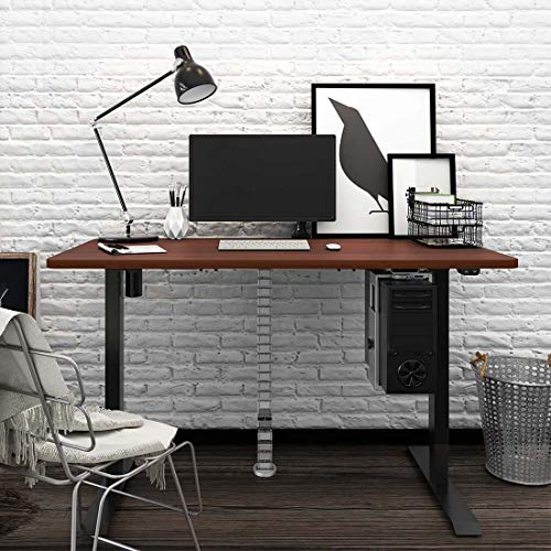 Flexispot Electric Standing Desk, 48 x 30 Inches Height Adjustable Desk Flexispot Electric Standing Desk, 48 x 30 Inches Height Adjustable Desk, Sit Stand Desk Base Home Office Table Stand up Desk (Black Frame + 48 in Mahogany Top).