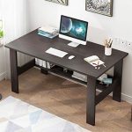 US Fast Shipment Quaanti Home Office Desk 40 inch - Modern Desktop Computer Desk Gaming PC Laptop Desk Work Table,Home Bedroom Furniture-Workstation-Students Study Writing Desk Wood Table (Black)