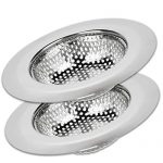 SoLID (TM) Kitchen Sink Strainer Basket Catcher 2 pack 4.5 inch Diameter, Wide Rim Perfect for Most Sink Drains, Anti-Clogging Micro Perforation Holes, Rust Free, Dishwasher Safe