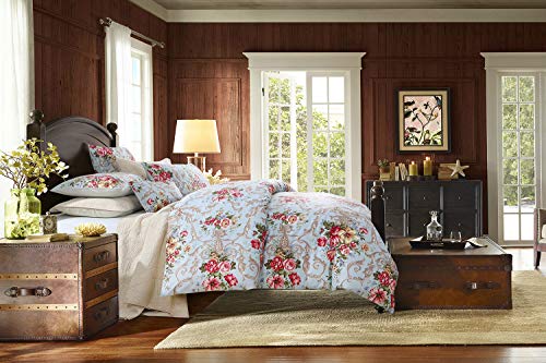 Softta Boho Chic Shabby Floral Classic, Luxury Collection Elegant Softta Boho Stylish Shabby Floral Basic Luxurious Assortment Elegant Peony And Leaves Bedding Units Design King Dimension 3Pcs 1 Quilt Cowl+ 2 Pillowcases/shams 100% Egyptian Cotton Quilt Cowl Set.