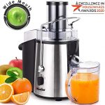 Mueller Austria Juicer Ultra 1100W Power, Easy Clean Extractor Press Centrifugal Juicing Machine, Wide 3” Feed Chute for Whole Fruit Vegetable, Anti-drip, High Quality, BPA-Free, Large, Silver
