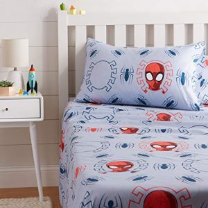 AmazonBasics by Marvel Spiderman Spidey Crawl Bed Sheet Set, Twin
