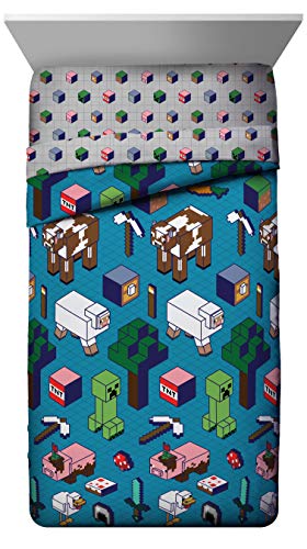 Minecraft Genda Iso Animals 5 Piece Full Bed Set Minecraft Genda Iso Animals 5 Piece Full Mattress Set - Contains Reversible Comforter &amp; Sheet Set - Bedding Options Creeper - Tremendous Gentle Fade Resistant Microfiber - (Official Minecraft Product).