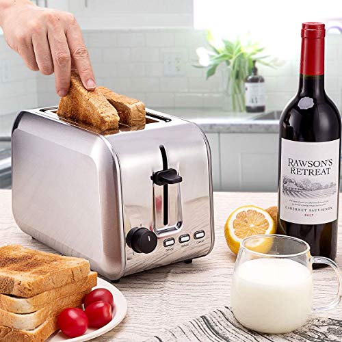 2 Slice Toaster, CUSIBOX Extra Wide Slots Stainless Steel Toaster Guarantee: 90 days restricted guarantee