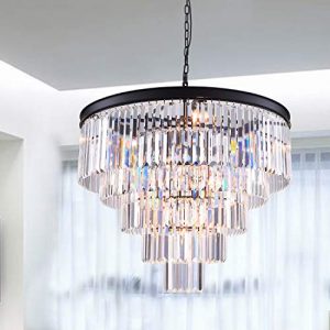 Zgear 12 Lights Luxury Modern Crystal Chandelier Pendant Ceiling Light for Dining Room, Living Room (12 Lights)