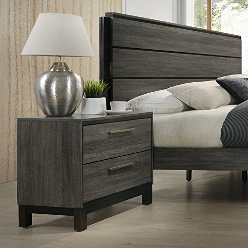 Roundhill Furniture Ioana Antique Grey Finish Wood Bed Room Set Package deal Dimensions: 81.1 x 62.9 x 47.6 inches