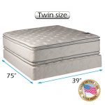Dream Solutions Pillow Top Mattress and Box Spring Set - Double-Sided Sleep System with Enhanced Cushion Support- Fully Assembled, Great for Your Back, longlasting Comfort (Twin - 39"x75"x12")
