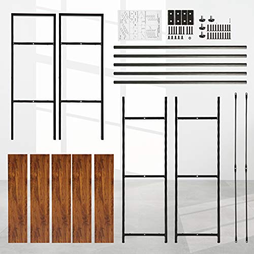 Himimi 5 Tier Bookshelf, Open Vintage Industrial Style Bookshelves and Bookcase Bundle Dimensions: 51.2 x 14.6 x 9.Eight inches