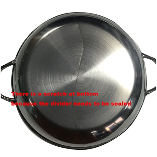 Yzakka Stainless Steel Shabu Hot Pot with Divider Yzakka Stainless Metal Shabu Sizzling Pot with Divider for Induction Cooktop Gasoline Range, 34 cm.