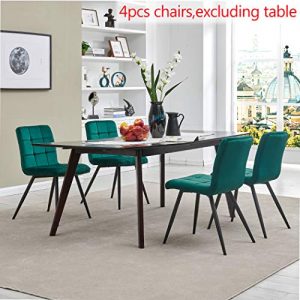 Upholstered Velvet Dining Chairs,Tufted Accent Living Room Chairs with Metal Legs for Living Room/Kitchen/Vanity Set of 4 Atrovirens