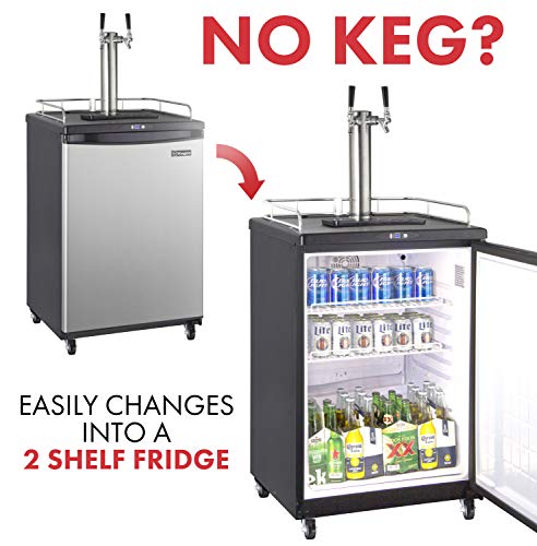 Kegco Keg Dispenser, Two Faucet, Stainless Steel Kegco Z163S-2 Keg Dispenser, Two Faucet, Stainless Metal.